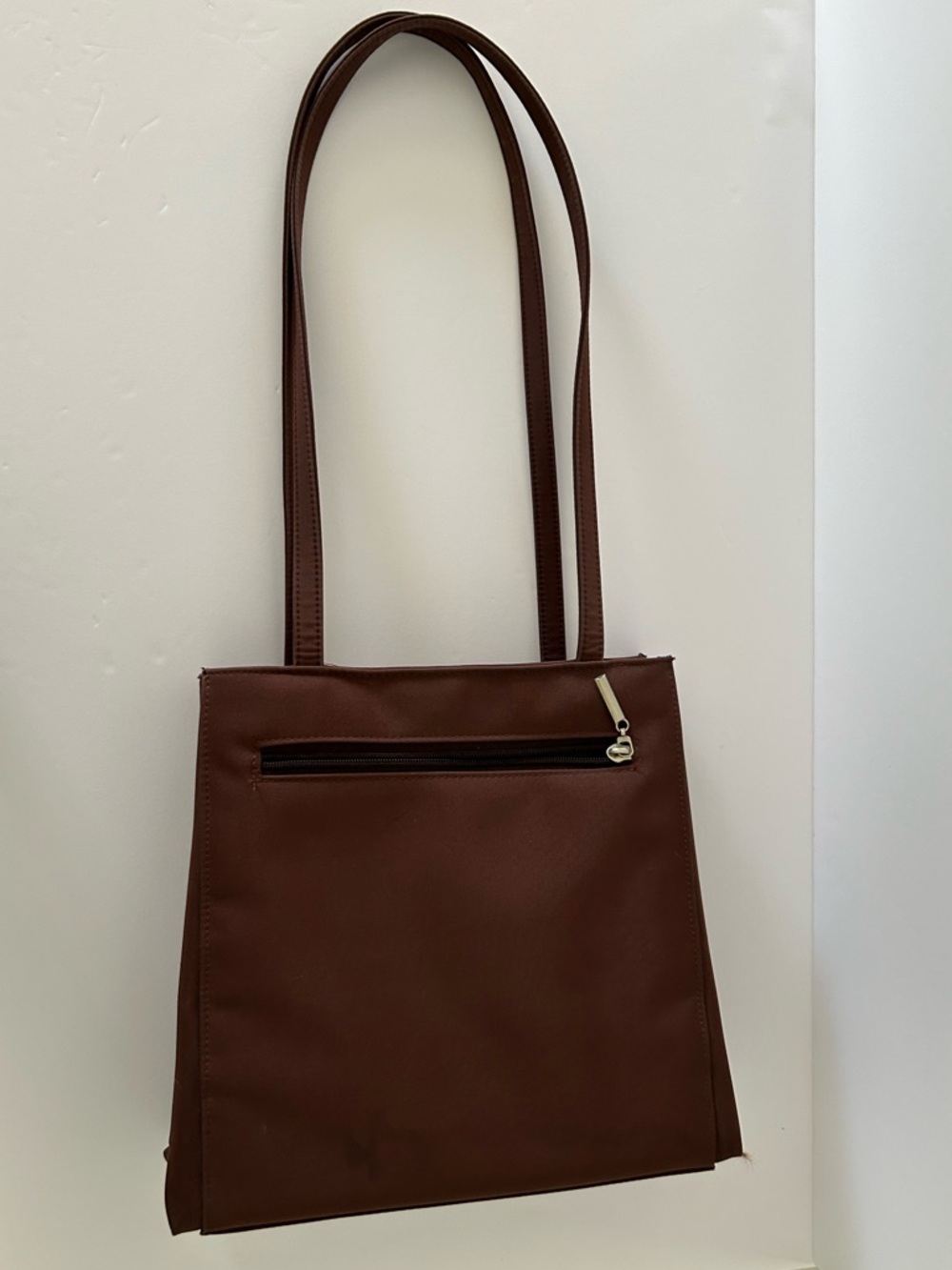 Vintage Y2K Handbag Shoulder Tote (Flawed) - Unbranded - Color: Burgundy/Brown - Picture 4 of 16